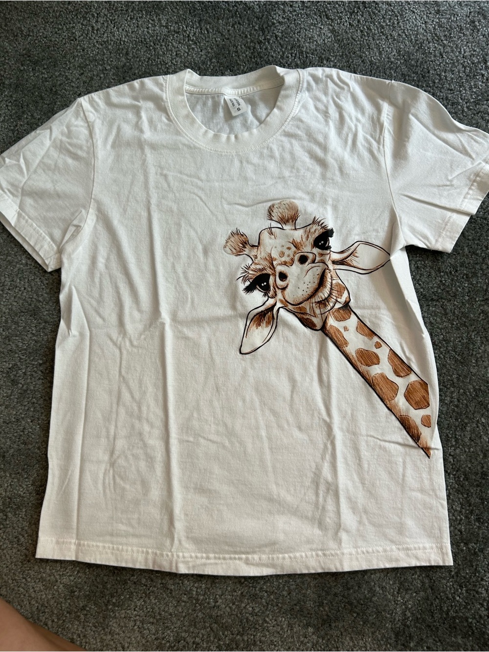 Kids White Giraffe Graphic Tee